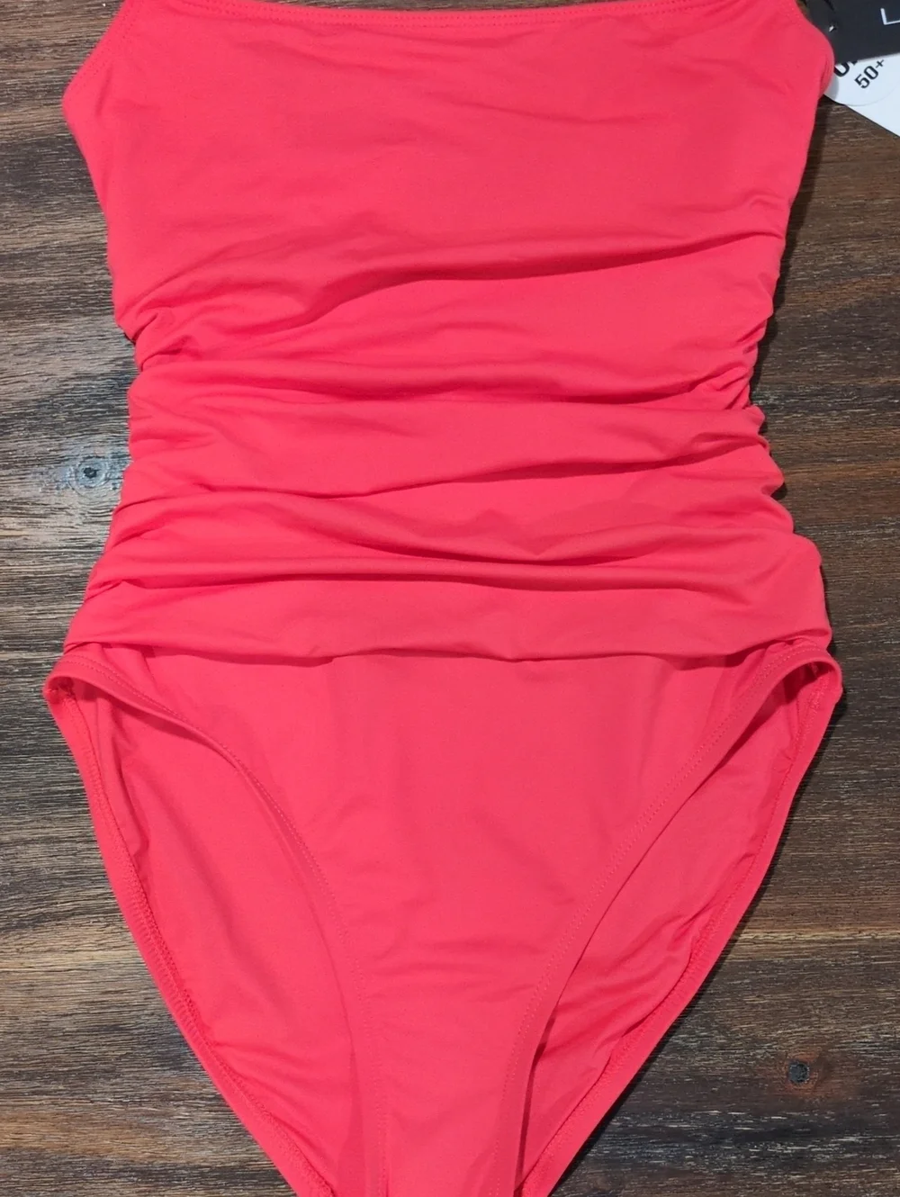La Blanca Guava  One-Piece Swimsuit with Ruched Front Sz 4